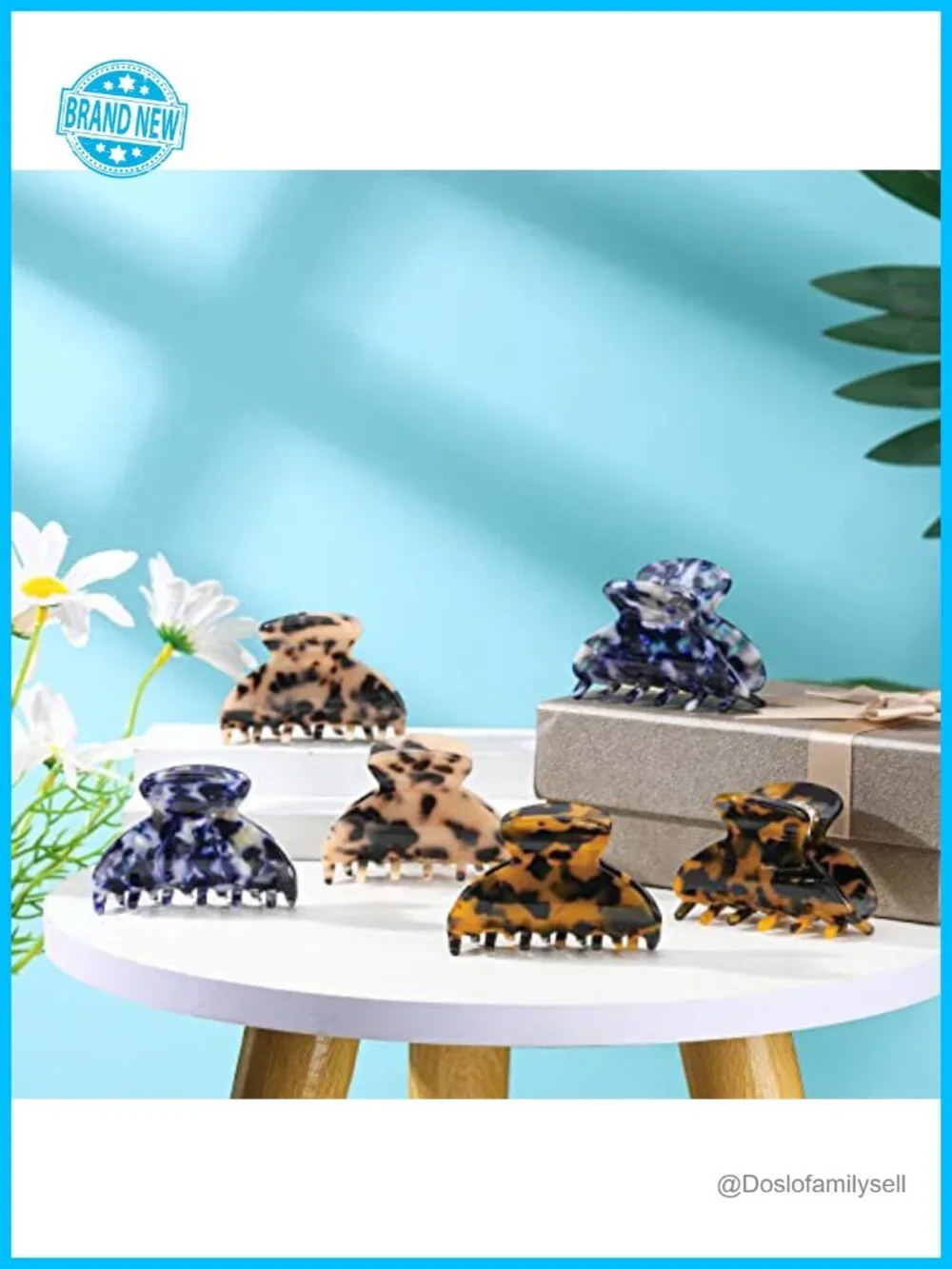 6 Pack Medium Tortoise Shell Hair Claw Clips Banana Jaw Barrettes Hair